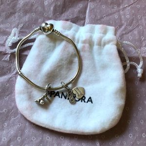 Authentic Pandora Bracelet with 2 Pandora Charms